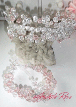 Дизайнерски кристален комплект диадема и гривна Rose Elegance 